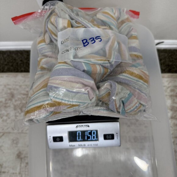 World Market Jumpsuit Womens L/XL Striped Linen Cotton Wide Leg V Neck Pockets - Picture 10 of 10